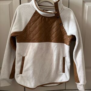 Abercrombie & Fitch Brown and White Quilted Jacket